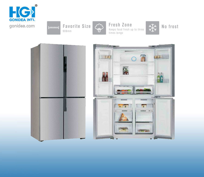 Διπλό ελεύθερο ψυγείο δίπλα-δίπλα 490 λίτρο 41db 0 παγετού κουζινών πορτών