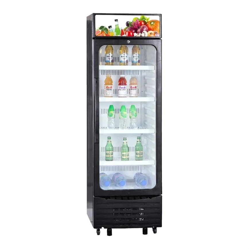310L Durable Using Upright Freezer Commercial Vertical Showcase Upright Beverage Showcase Refrigerator