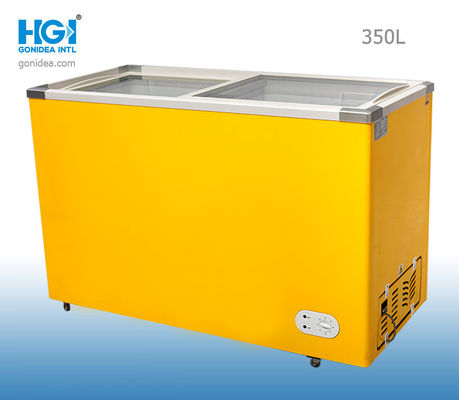 350 Ltr ο βαθύς ψυκτήρας 60HZ πορτών γυαλιού θωρακικών ψυκτήρων γλιστρώντας έντυσε προ άσπρο Alu